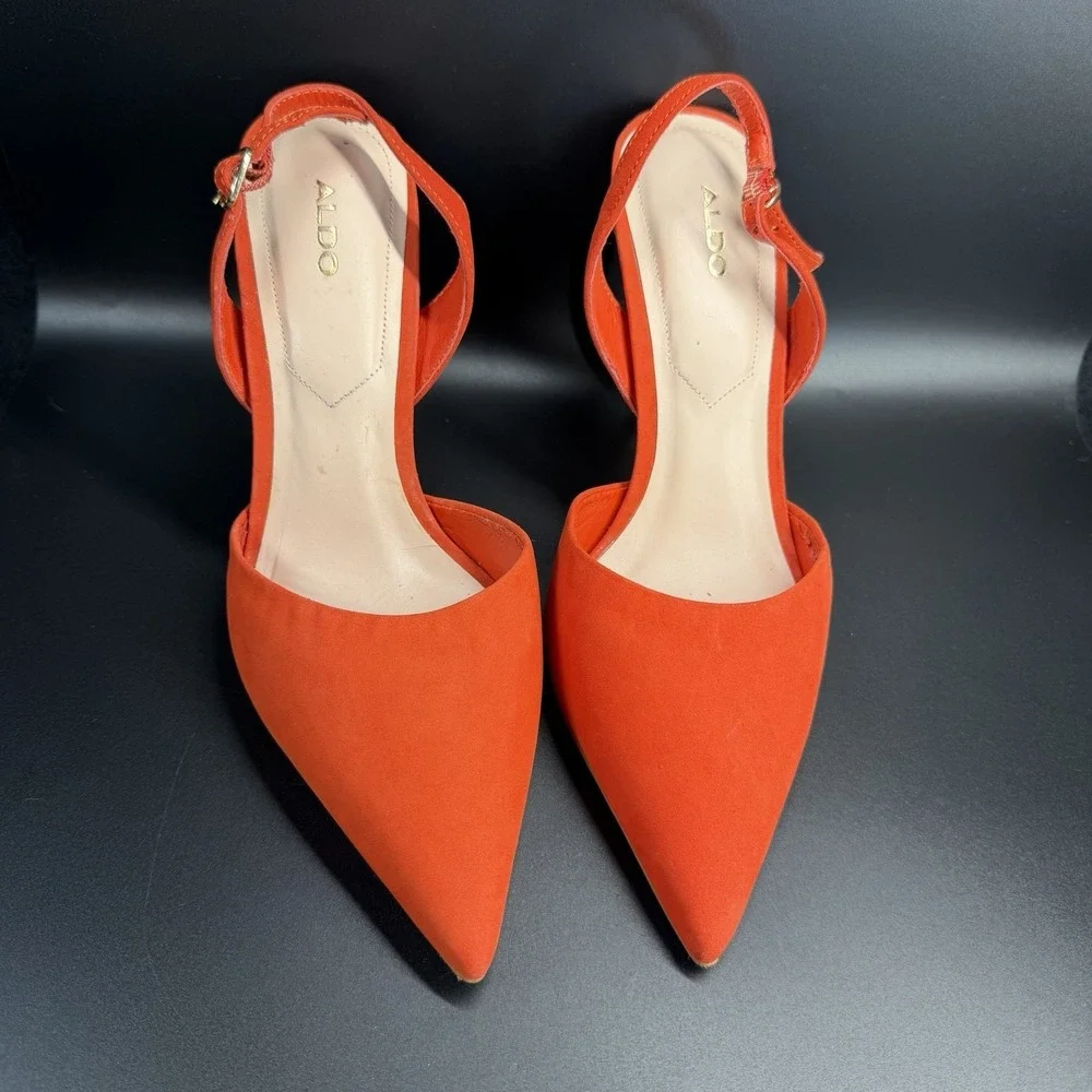 Aldo Stessy‎ slingback pointed-toe heels in a bright coral